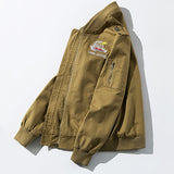 Yellow Varsity Jacket Workwear Jacket Men's Washed Cotton Men's Autumn Coat Flying Jacket Baseball Uniform