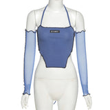 Music Festivals Rave Outfits Girls Tops Fall Women's Clothing Sexy Backless Slim Fit