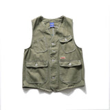 Men Sweater Vest Multi-Pocket Workwear Vest Men's Vest Harajuku Style Loose Street Sleeveless Jacket