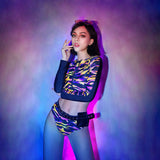Women Rave Outfits Tops Costumes Sexy Backless Stage Wear