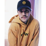 Smiley Face Cap Drew Smiling Face Embroidery Peaked Cap