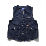 Men Sweater Vest Multi-Pocket Workwear Vest Men's Vest Harajuku Style Loose Street Sleeveless Jacket