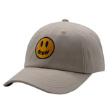 Smiley Face Cap Drew Smiling Face Embroidery Peaked Cap