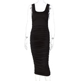 Victoria Beckham Dresses Autumn And Winter Solid Color Sleeveless Slim Fit