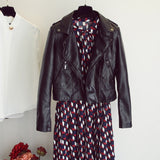 Women PU Leather Jacket Biker Motorcycle Coat Spring and Autumn Women's Slim Fit Figure Flattering Leather Jacket Coat