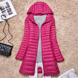 Women Winter Coats Puffer Jacket Down Coat Autumn and Winter Hooded Down Jacket Light Mid-Length Women's Coat
