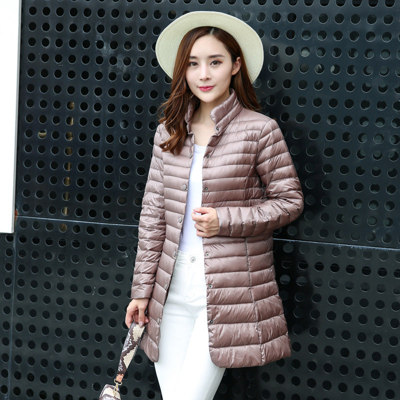 Women Winter Coats Puffer Jacket Down Coat Autumn and Winter Down Jacket Light and Thin Inner Stand Collar Coat