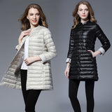 Women Winter Coats Puffer Jacket Down Coat Down Jacket Female Winter Light Round Neck White Duck Down Coat