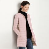 Women Winter Coats Puffer Jacket Down Coat Fall/Winter Lightweight Down Jacket Women Round Neck Mid-Length Coat Long