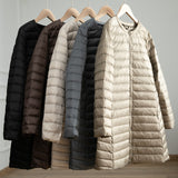 Women Winter Coats Puffer Jacket Down Coat Lightweight Women's Down Jacket Autumn and Winter Round Neck Long Sleeve Jacket