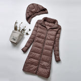 Women Winter Coats Puffer Jacket Down Coat Lightweight Down Jacket Female White Duck Down Detachable Hat Coat