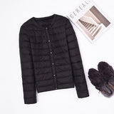 Women Winter Coats Puffer Jacket Down Coat Autumn and Winter Lightweight Round Neck Down Jacket Women's Warm Long Sleeves Coat