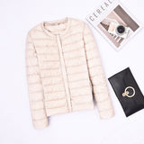 Women Winter Coats Puffer Jacket Down Coat Autumn and Winter Lightweight Round Neck Down Jacket Women's Warm Long Sleeves Coat