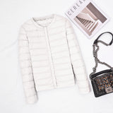 Women Winter Coats Puffer Jacket Down Coat Autumn and Winter Lightweight Round Neck Down Jacket Women's Warm Long Sleeves Coat