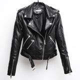 Women PU Leather Jacket Biker Motorcycle Coat Short PU Leather Jacket Spring and Autumn Glossy Leather Jacket