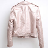 Women PU Leather Jacket Biker Motorcycle Coat Short PU Leather Jacket Spring and Autumn Glossy Leather Jacket