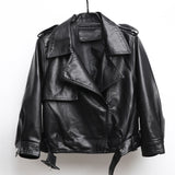 Women PU Leather Jacket Biker Motorcycle Coat New Spring and Autumn Clothing Leather Women's Short