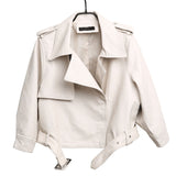 Women PU Leather Jacket Biker Motorcycle Coat New Spring and Autumn Clothing Leather Women's Short