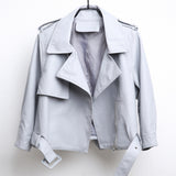 Women PU Leather Jacket Biker Motorcycle Coat New Spring and Autumn Clothing Leather Women's Short