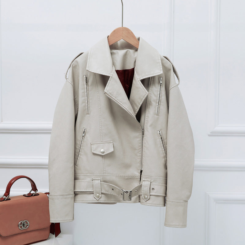 Women PU Leather Jacket Biker Motorcycle Coat Women's Spring Suit Short Jacket