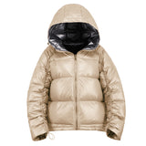 Women Winter Coats Puffer Jacket Down Coat Winter Down Jacket Female Autumn and Winter Double-Sided Wear Glossy Fox Fur Color