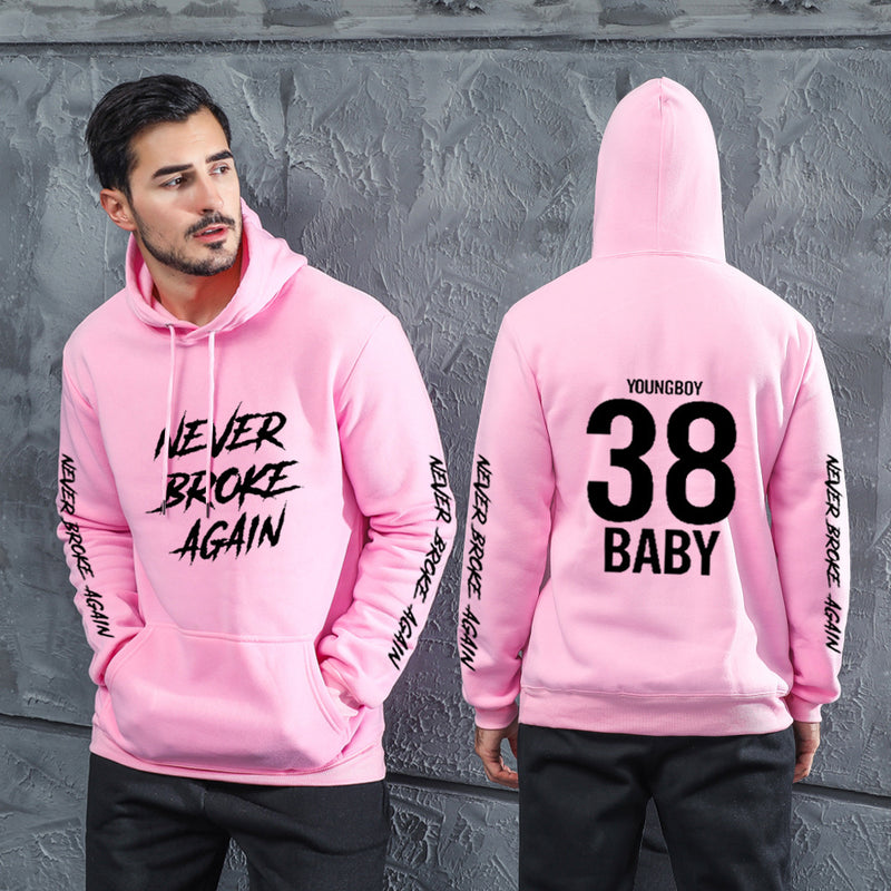 Men Graphic Hoodie Autumn and Winter Never Broke Again Youth Rapper Hoodie Sweatshirt