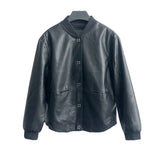 Women PU Leather Jacket Biker Motorcycle Coat Solid Color Short Spring and Autumn Long Sleeve Jacket Baseball Uniform