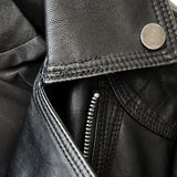 Women PU Leather Jacket Biker Motorcycle Coat Spring Rivet Suit Collar Slim Short Coat