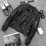 Women PU Leather Jacket Biker Motorcycle Coat Women's Short Spring and Autumn Slimming PU Leather Jacket