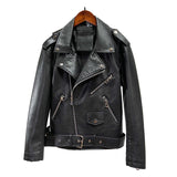 Women PU Leather Jacket Biker Motorcycle Coat Spring and Autumn Slim Thin Coat Motorcycle Clothing Women's Clothing