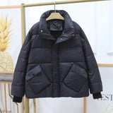 Women Winter Coats Puffer Jacket Down Coat Lightweight Down Jacket Female Autumn Stand Collar White Duck Down Coat