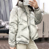 Women Winter Coats Puffer Jacket Down Coat Autumn and Winter Glossy Down Jacket Women's Short Loose Glossy Coat