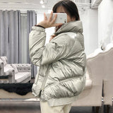 Women Winter Coats Puffer Jacket Down Coat Autumn and Winter Glossy Down Jacket Women's Short Loose Glossy Coat