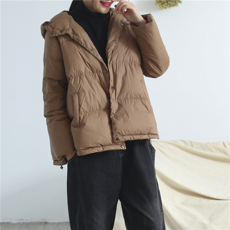 Women Winter Coats Puffer Jacket Down Coat Long Sleeve Hooded Warm Jacket White Duck Down Lightweight Down Jacket