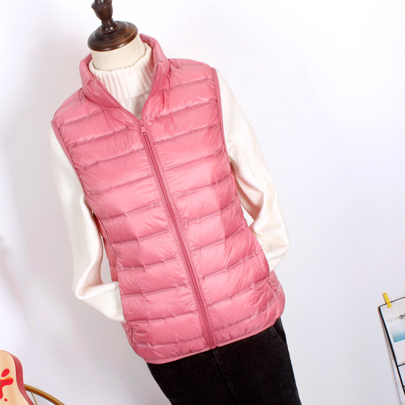 Women Winter Coats Puffer Jacket Down Coat Down Jacket Waistcoat Women's Short Lightweight Stand Collar Vest Warm