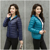 Women Winter Coats Puffer Jacket Down Coat Autumn and Winter Double-Sided Hooded Lightweight Down Jacket Coat