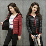 Women Winter Coats Puffer Jacket Down Coat Autumn and Winter Double-Sided Hooded Lightweight Down Jacket Coat