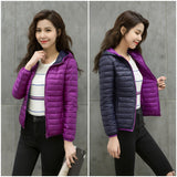Women Winter Coats Puffer Jacket Down Coat Autumn and Winter Double-Sided Hooded Lightweight Down Jacket Coat