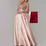 Homecoming Dresses Evening Gown Ball Gown V-neck Backless Bridesmaid Dress