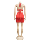 See through Pants Suit Cross Strap Backless Two-Piece Set