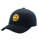 Smiley Face Cap Drew Smiling Face Embroidery Peaked Cap