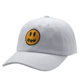 Smiley Face Cap Drew Smiling Face Embroidery Peaked Cap