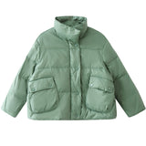 Women Winter Coats Puffer Jacket Down Coat Autumn and Winter Stand Collar White Duck Down Jacket Women's Short Coat