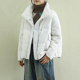 Women Winter Coats Puffer Jacket Down Coat Autumn and Winter Stand Collar White Duck Down Jacket Women's Short Coat