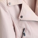 Women PU Leather Jacket Biker Motorcycle Coat Spring and Autumn Women's Slim Fit Figure Flattering Leather Jacket Coat