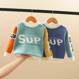 Boys Sweater Children's Autumn Clothing Knitted Pullover Multicolor Cute Baby Letter Sweater