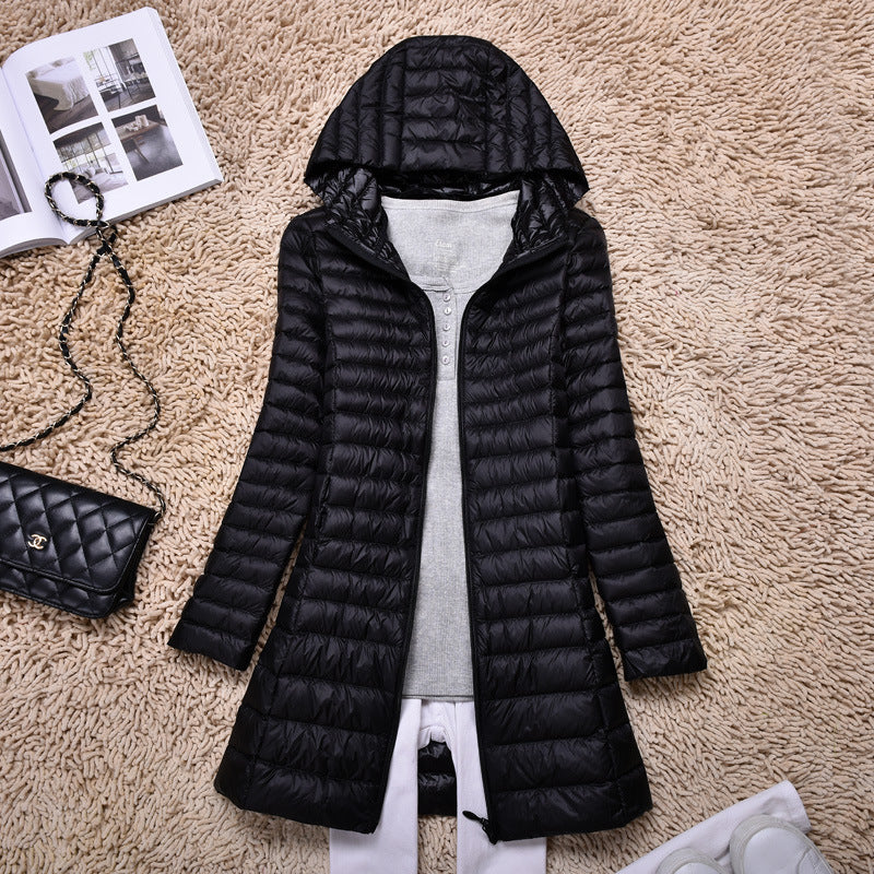 Women Winter Coats Puffer Jacket Down Coat Autumn and Winter Hooded Down Jacket Light Mid-Length Women's Coat
