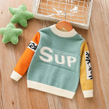 Boys Sweater Children's Autumn Clothing Knitted Pullover Multicolor Cute Baby Letter Sweater