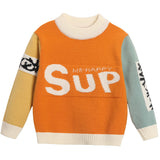 Boys Sweater Children's Autumn Clothing Knitted Pullover Multicolor Cute Baby Letter Sweater