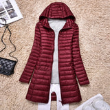 Women Winter Coats Puffer Jacket Down Coat Autumn and Winter Hooded Down Jacket Light Mid-Length Women's Coat